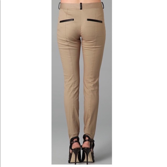 Alexander Wang Twill Skinny Stirrup Pants Leather Details - Picture 2 of 9